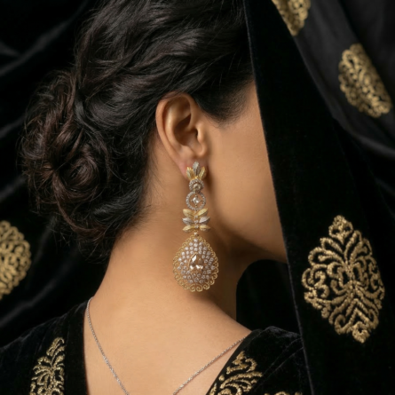 Long Antique Teardrop Earrings